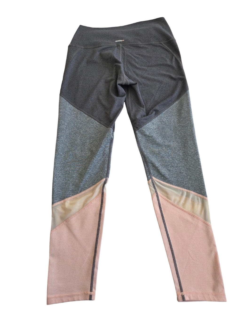 2 Aerie Leggings Womens Gray Peach ,Blue Workout Pants Skinny Stretch Mesh Large - Picture 4 of 11